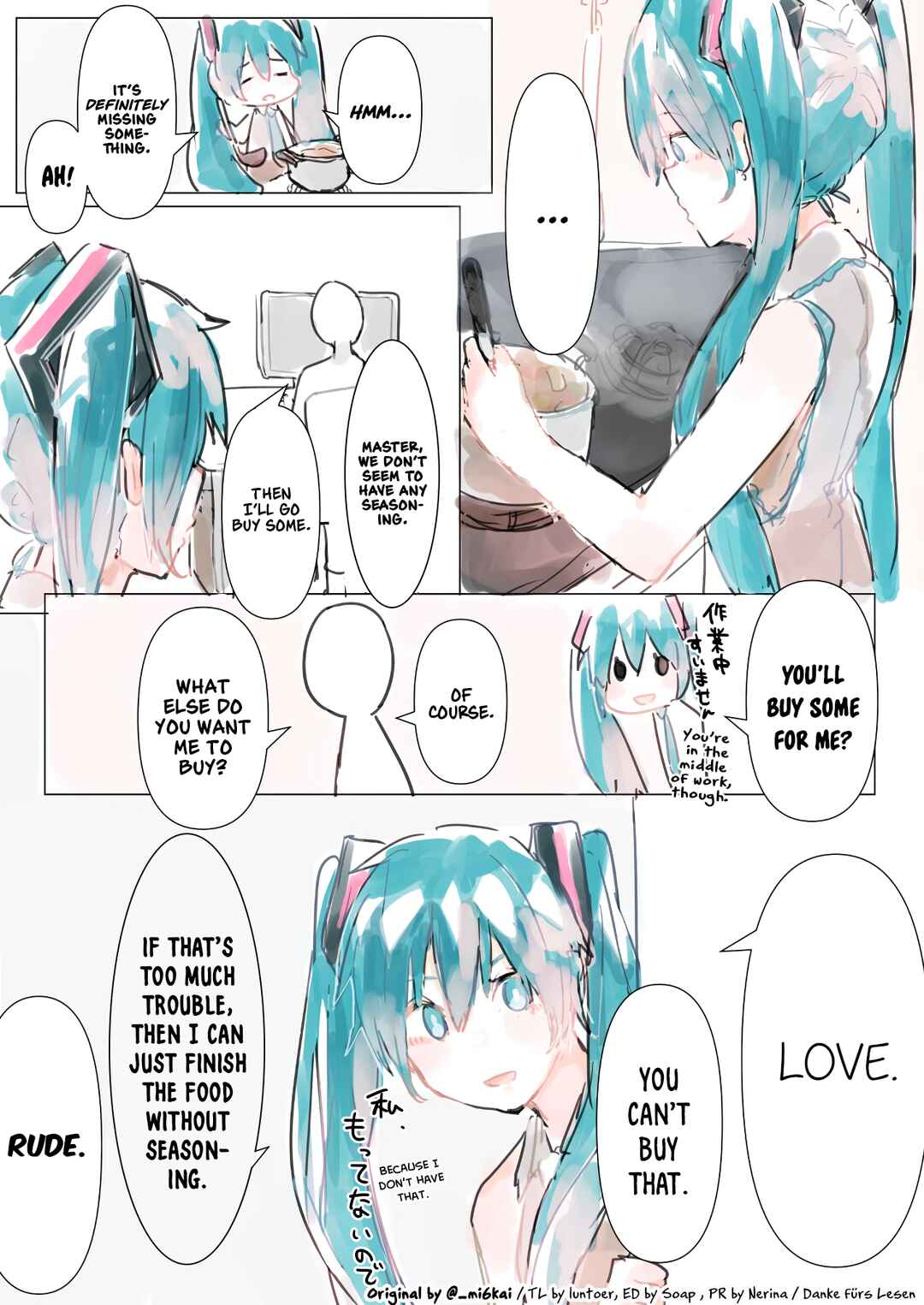 VOCALOID - The Daily Life of Master & Hatsune Miku (Doujinshi) Chapter 14 - Page 1