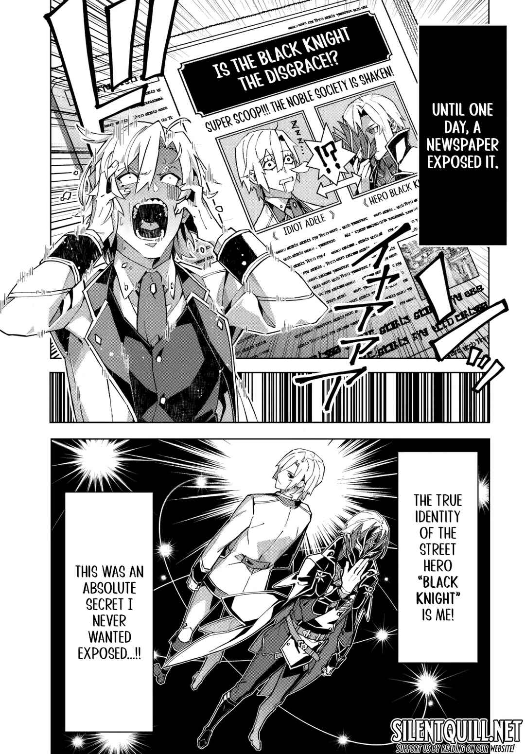 Kamen no Kuro Kishi. Shoutai Bareta no de Mou Gakuen de Musou Suru Chapter 1 - Page 9