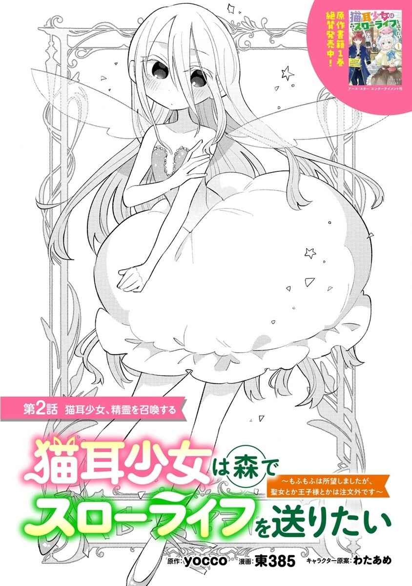 Nekomimi Shoujo wa Mori de Slow Life wo Okuritai ~Mofumofu wa Shomou Shimashita ga, Seijo to ka Ouji-sama to ka wa Chuumongai desu~ Chapter 2 - Page 2