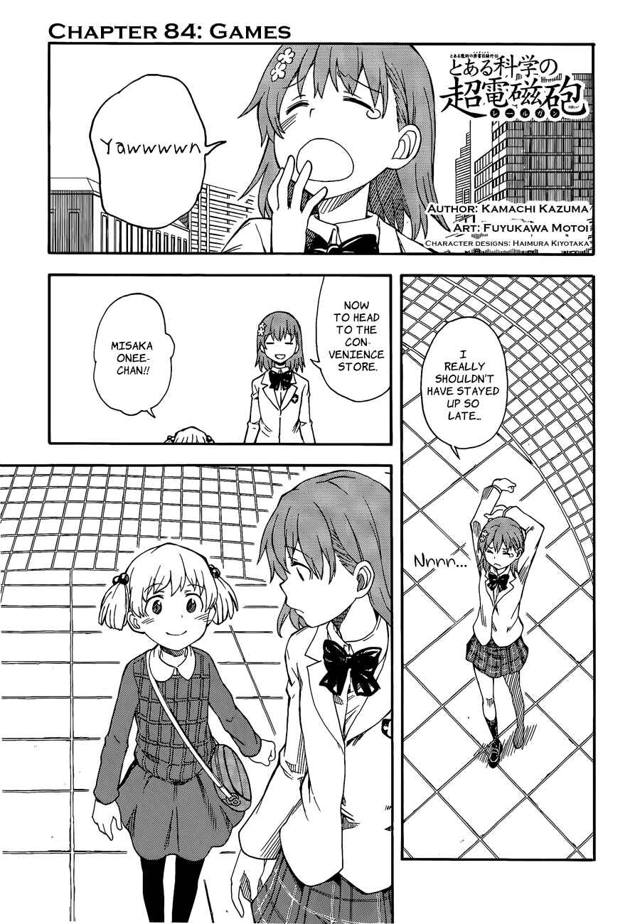 Toaru Majutsu no Index Gaiden: Toaru Kagaku no Railgun Chapter 84 - Page 1