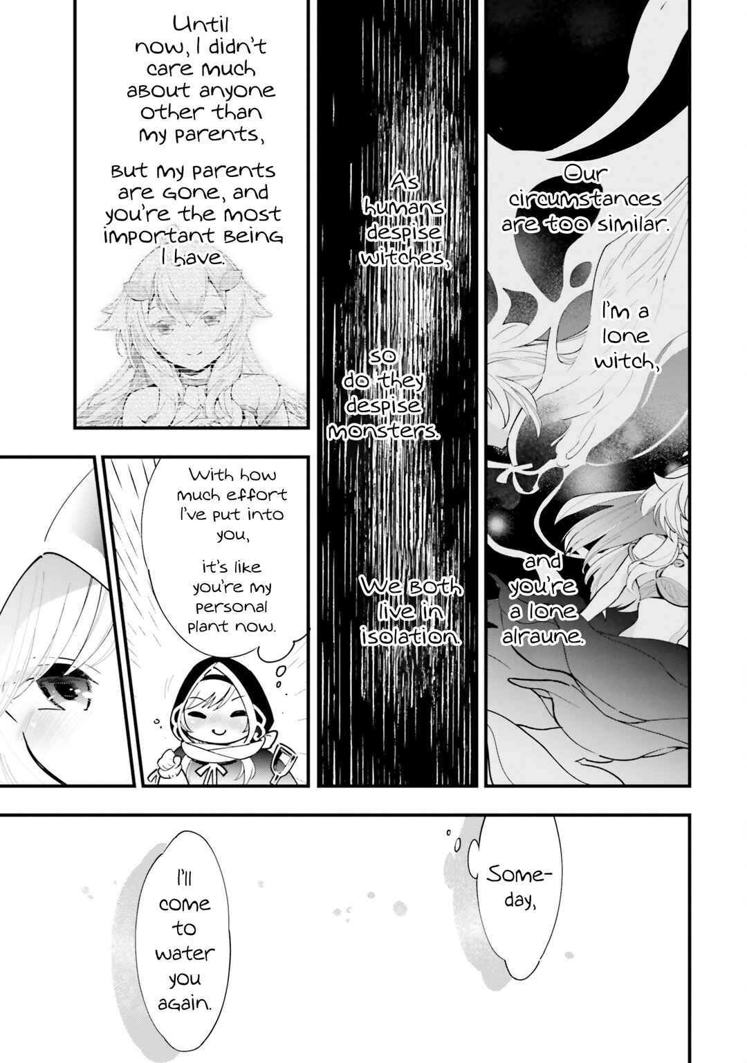 Shokubutsu Monster Musume Nikki: Seijo datta Watashi ga Uragirareta Hate ni Alraune ni Tensei Shite Shimatta node, kore kara wa Kougousei o Shinagara Shizuka ni Shokubutsu Life o Sugoshimasu Chapter 9 - Page 24