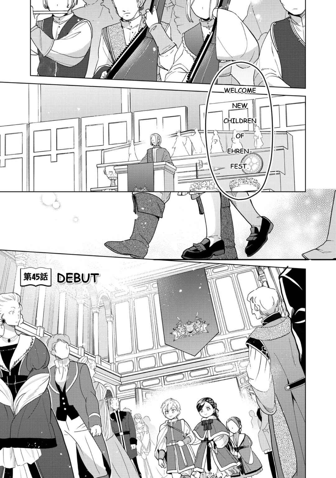 Honzuki no Gekokujou: Shisho ni Naru tame ni wa Shudan o Erandeiraremasen—Dai-3 Bu: Ryouchi ni Hon o Hirogeyou! Chapter 45 - Page 1