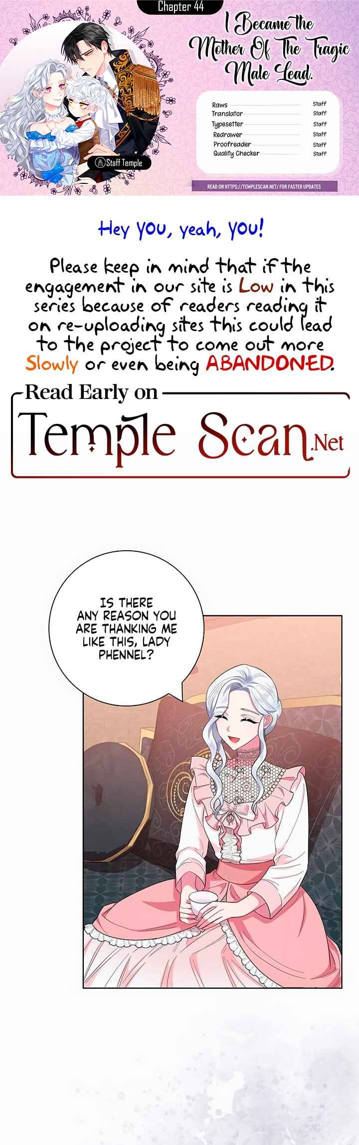I Became the Mother of the Evil Male Lead Chapter 44 - Page 1