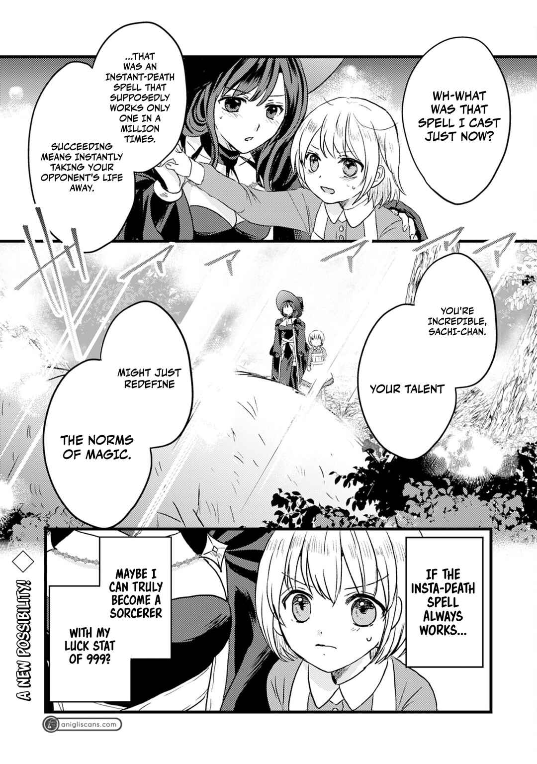Koun-chi 999 no Watashi, Sokushi Mahou ga Zettai ni Seikou suru no de Sekai Saikyou desu: Mahou-chi 1 de Tsuihousaremashita ga, Kakuritsu Cheat de Moriagaru Chapter 1 - Page 35
