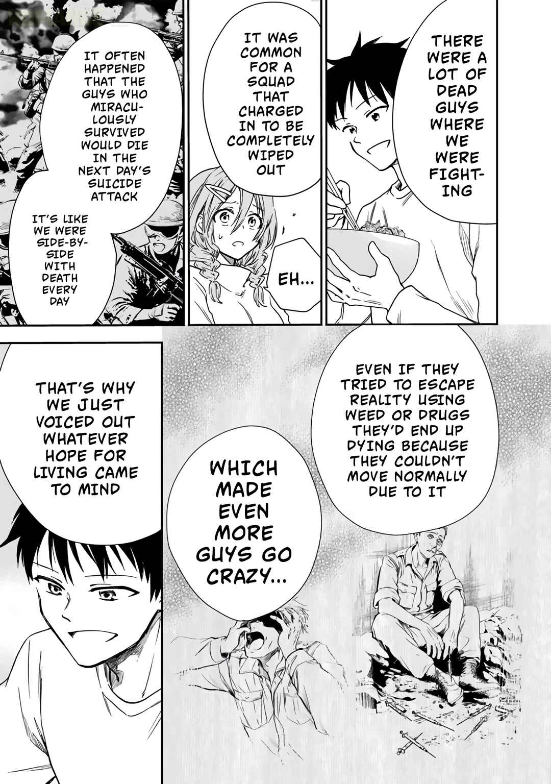 Senchi Kara Kaette kita Takashi-kun. Futsuu ni Koukou Seikatsu wo Okuritai Chapter 2 - Page 14