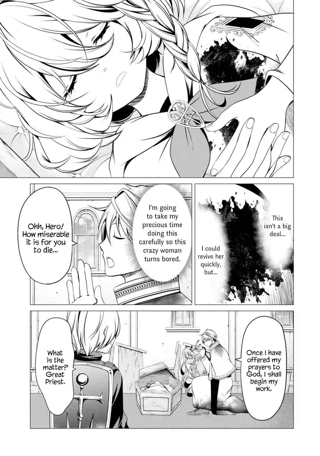 I'm Working at the Church as a Priest, but I Want to Be Cut Some Slack from the Mutilated Bodies of the Heroes that Keep Getting Sent to Me Chapter 3.3 - Page 3
