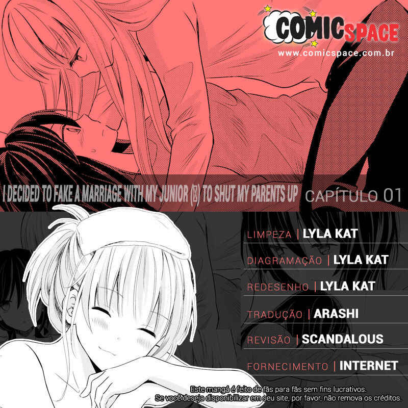 Oya ga Urusai node Kouhai (♀) to Gisou Kekkon Shitemita Chapter 1 - Page 1