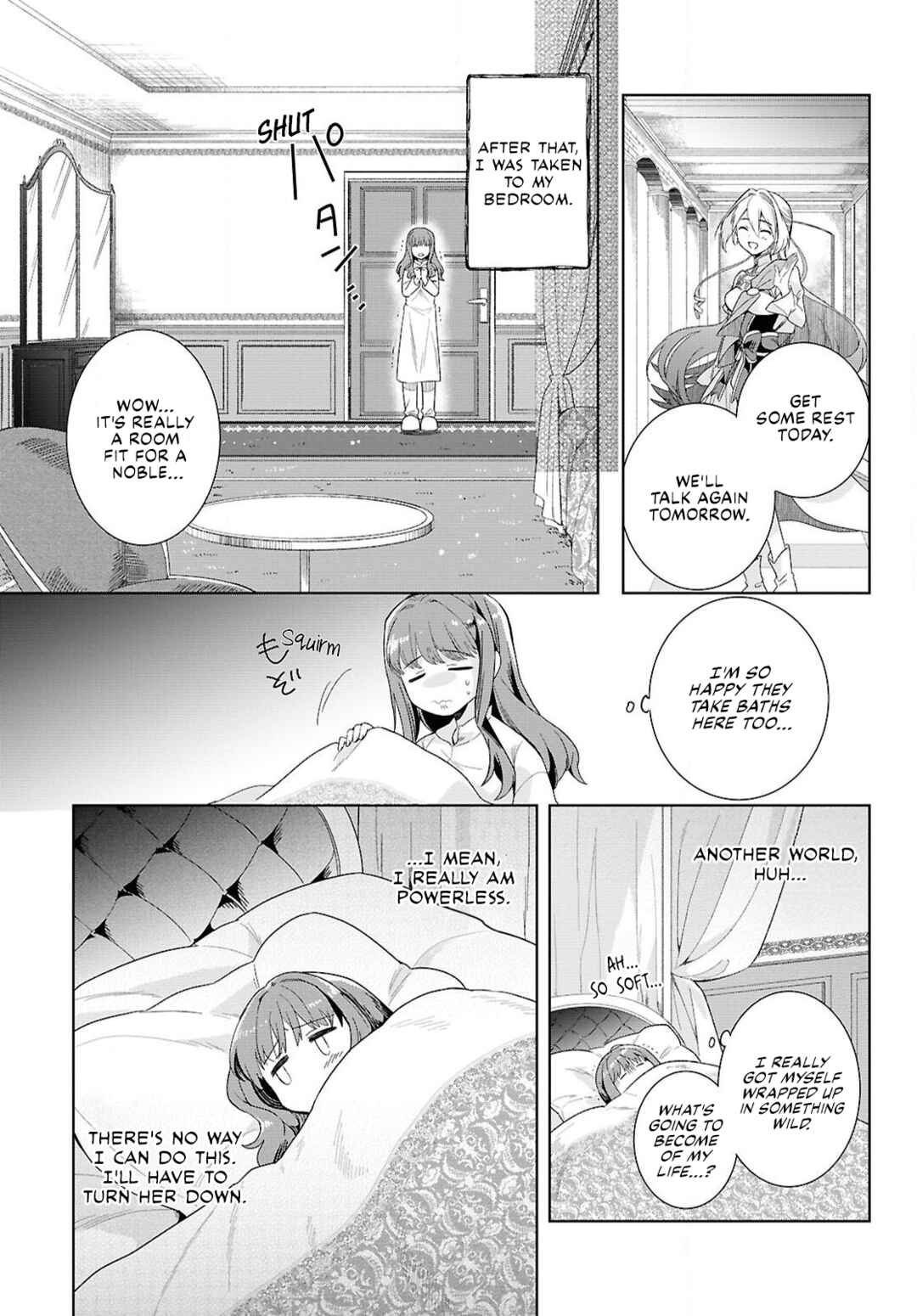 Muryoku Seijo to Munou Oujo ~Maryoku Zero de Shoukansareta Seijo no Isekai Kyuukokuki~ Chapter 1 - Page 34