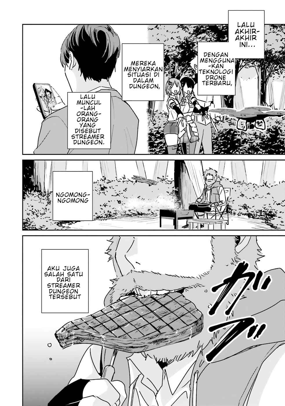 Juusho Futei Camper wa Dungeon de Nonbiri to Kurashitai ~Kiken na Shinsou Monster mo Ore ni Totte wa Shokuzai desu~ Chapter 1 - Page 7
