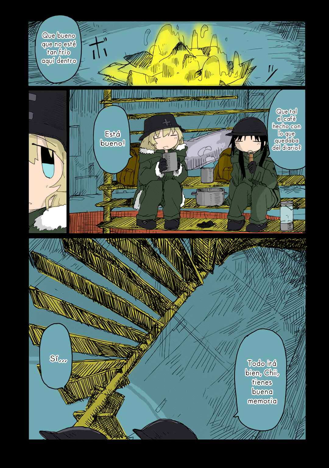 Shoujo Shuumatsu Ryokou (Fan Colored) Chapter 41 - Page 3