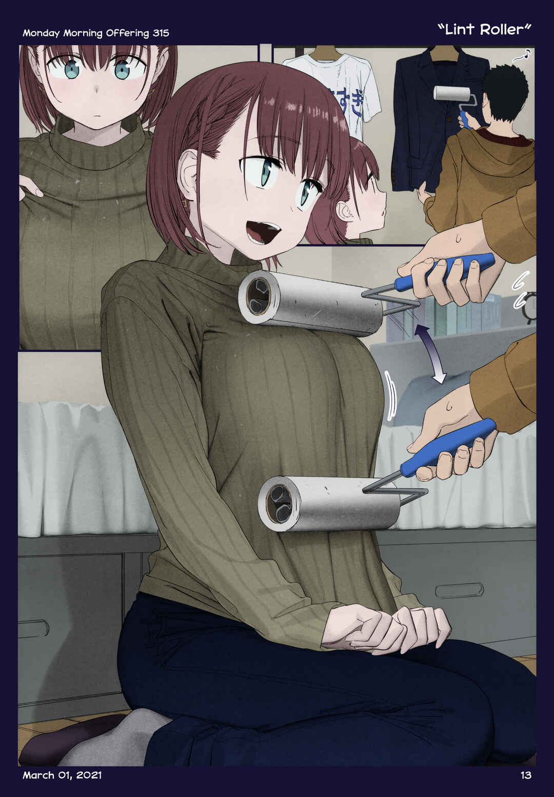 Getsuyoubi no Tawawa (Twitter Webcomic) (Fan Colored) Chapter 38 - Page 13