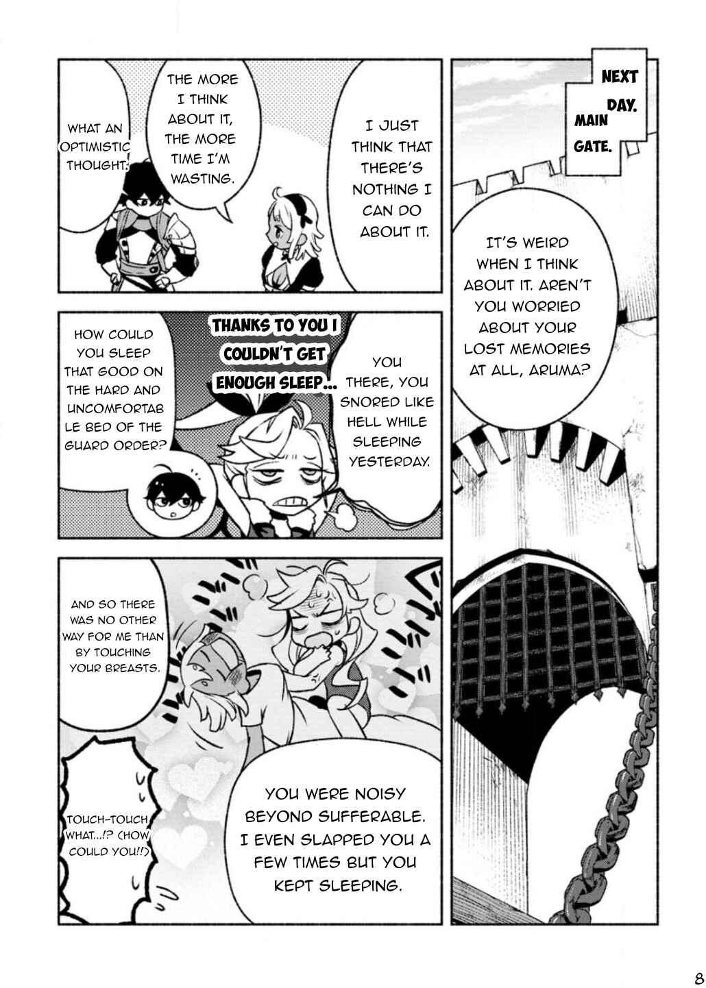 Sono Monban, Saikyou ni Tsuki: Tsuihou Sareta Bougyoryoku 9999 no Senshi, Outo no Monban to shite Musou Suru Chapter 23 - Page 9