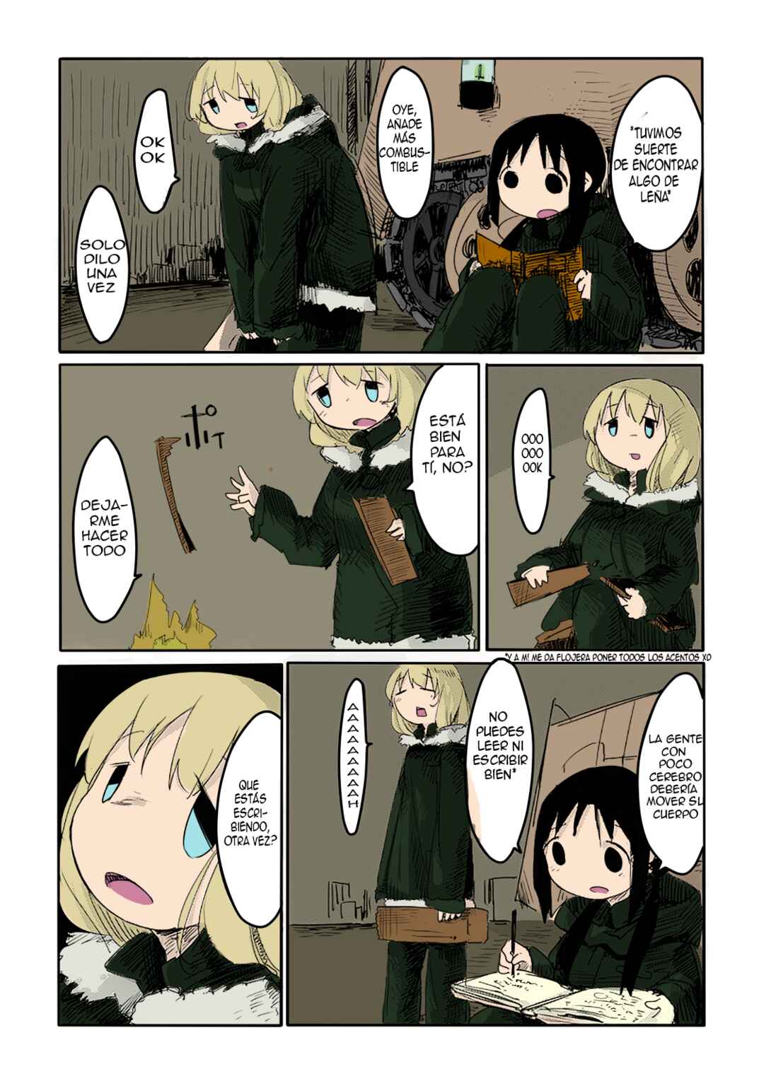 Shoujo Shuumatsu Ryokou (Fan Colored) Chapter 3 - Page 3