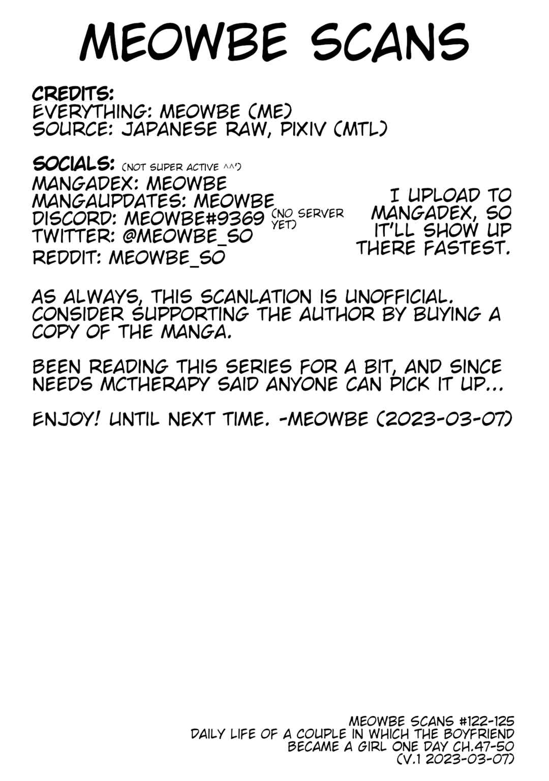 Aru Hi Kareshi ga Onnanoko ni Natteshimata Couple no Nichijou Chapter 50 - Page 3