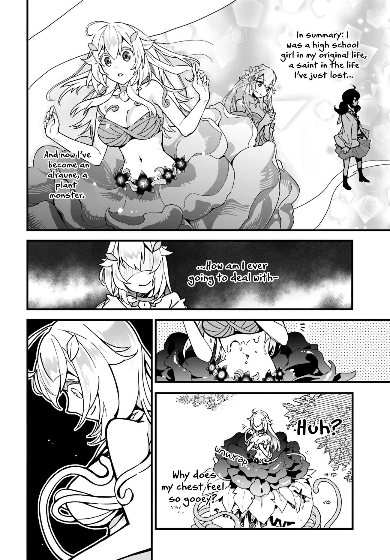 Shokubutsu Monster Musume Nikki: Seijo datta Watashi ga Uragirareta Hate ni Alraune ni Tensei Shite Shimatta node, kore kara wa Kougousei o Shinagara Shizuka ni Shokubutsu Life o Sugoshimasu Chapter 1 - Page 13