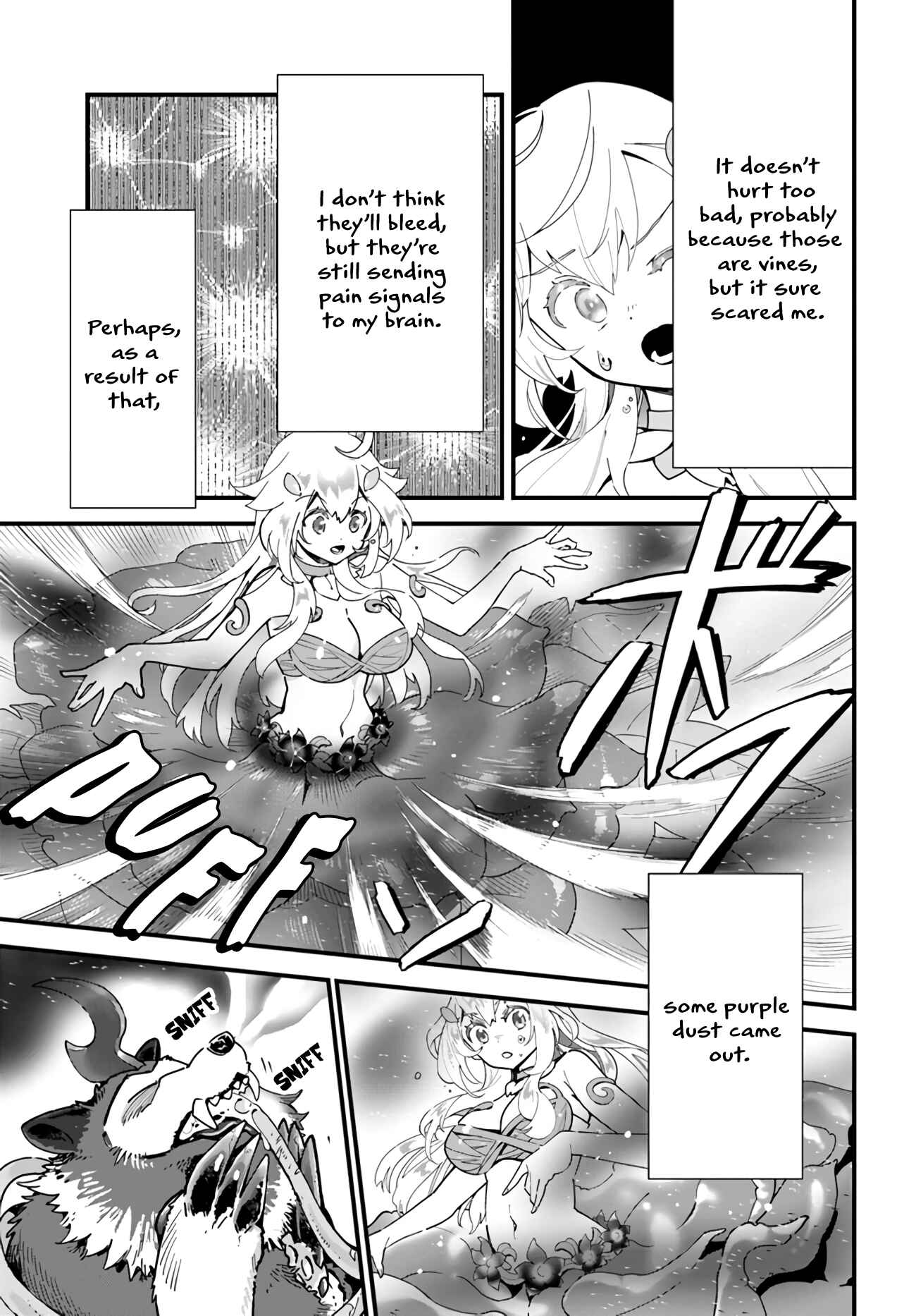 Shokubutsu Monster Musume Nikki: Seijo datta Watashi ga Uragirareta Hate ni Alraune ni Tensei Shite Shimatta node, kore kara wa Kougousei o Shinagara Shizuka ni Shokubutsu Life o Sugoshimasu Chapter 1 - Page 24