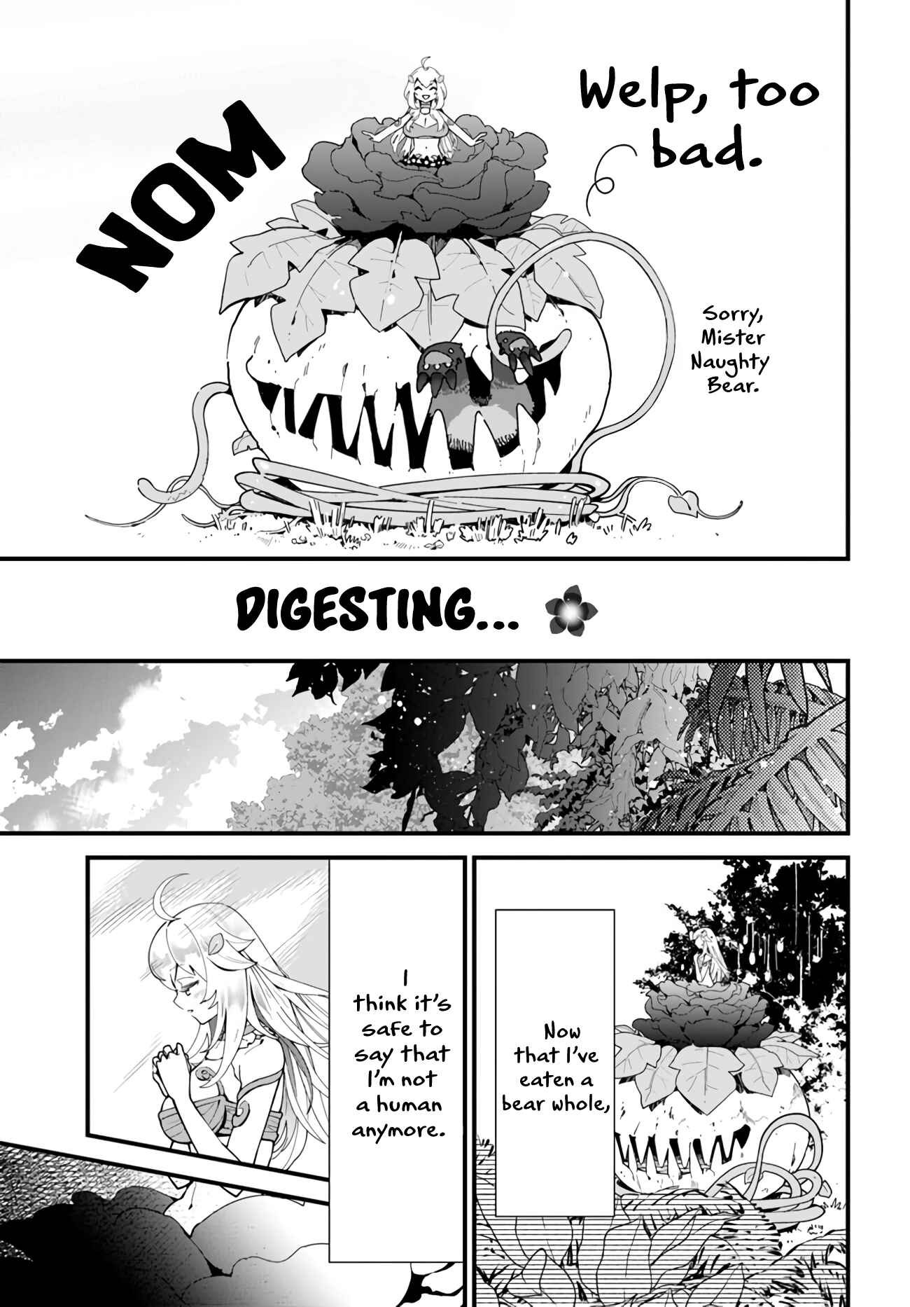Shokubutsu Monster Musume Nikki: Seijo datta Watashi ga Uragirareta Hate ni Alraune ni Tensei Shite Shimatta node, kore kara wa Kougousei o Shinagara Shizuka ni Shokubutsu Life o Sugoshimasu Chapter 1 - Page 28