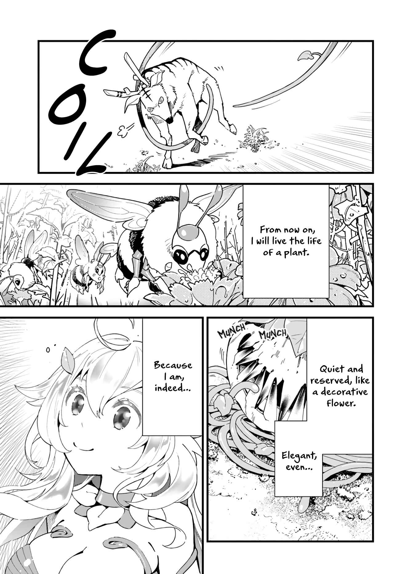Shokubutsu Monster Musume Nikki: Seijo datta Watashi ga Uragirareta Hate ni Alraune ni Tensei Shite Shimatta node, kore kara wa Kougousei o Shinagara Shizuka ni Shokubutsu Life o Sugoshimasu Chapter 1 - Page 32
