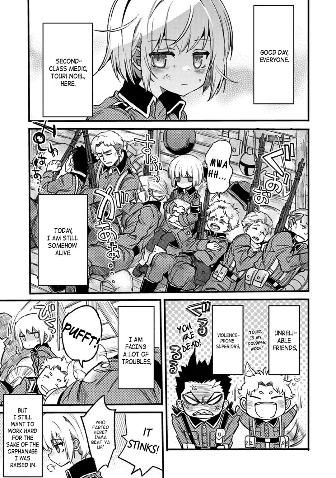TS Eiseihei-san no Senjou Nikki Chapter 3.1 - Page 1