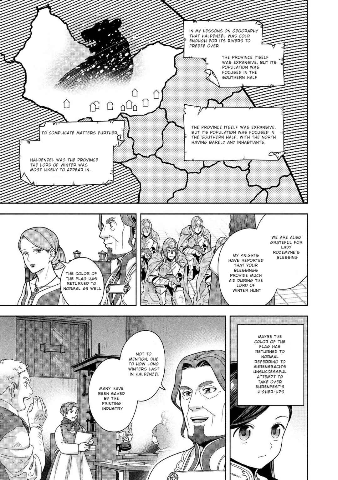 Honzuki no Gekokujou: Shisho ni Naru tame ni wa Shudan o Erandeiraremasen—Dai-4 Bu: Kizokuin no Toshokan o Sukuitai! Chapter 50 - Page 3