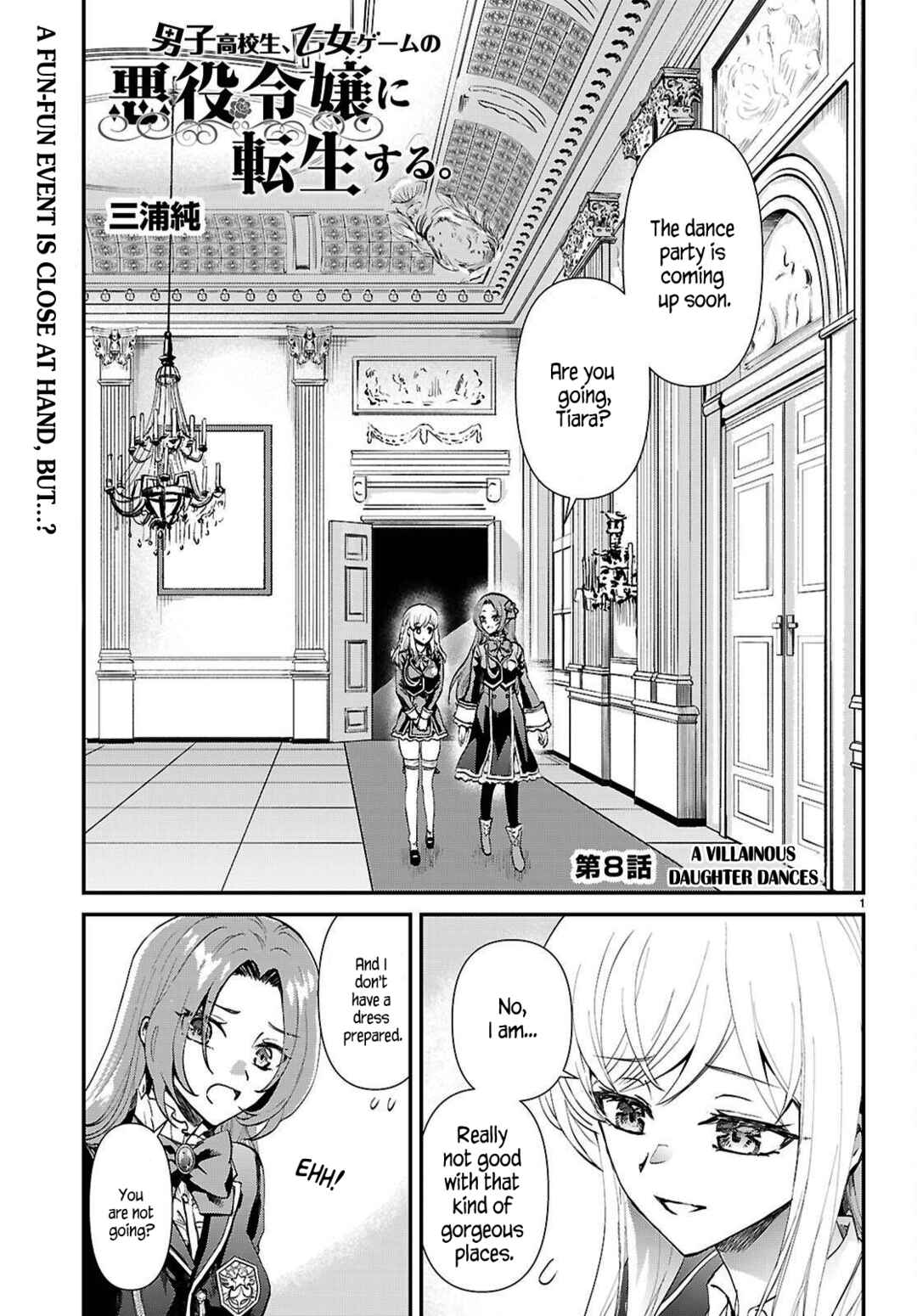 Danshi Koukousei, Otome Game no Akuyaku Reijou ni Tensei Suru. Chapter 8 - Page 1