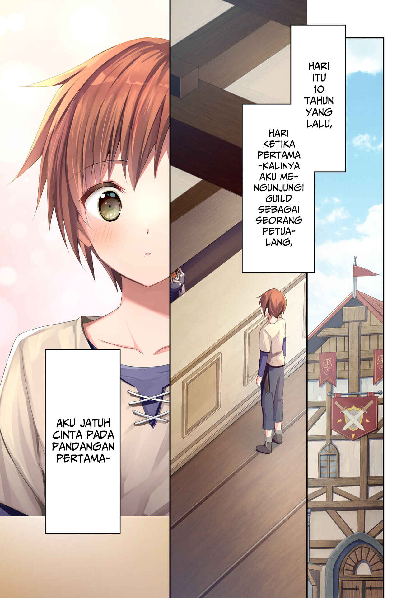 Uketsukejou ni Kokuhaku Shitakute Guild ni Kayoitsumetara Eiyuu ni Natteta Chapter 1 - Page 2