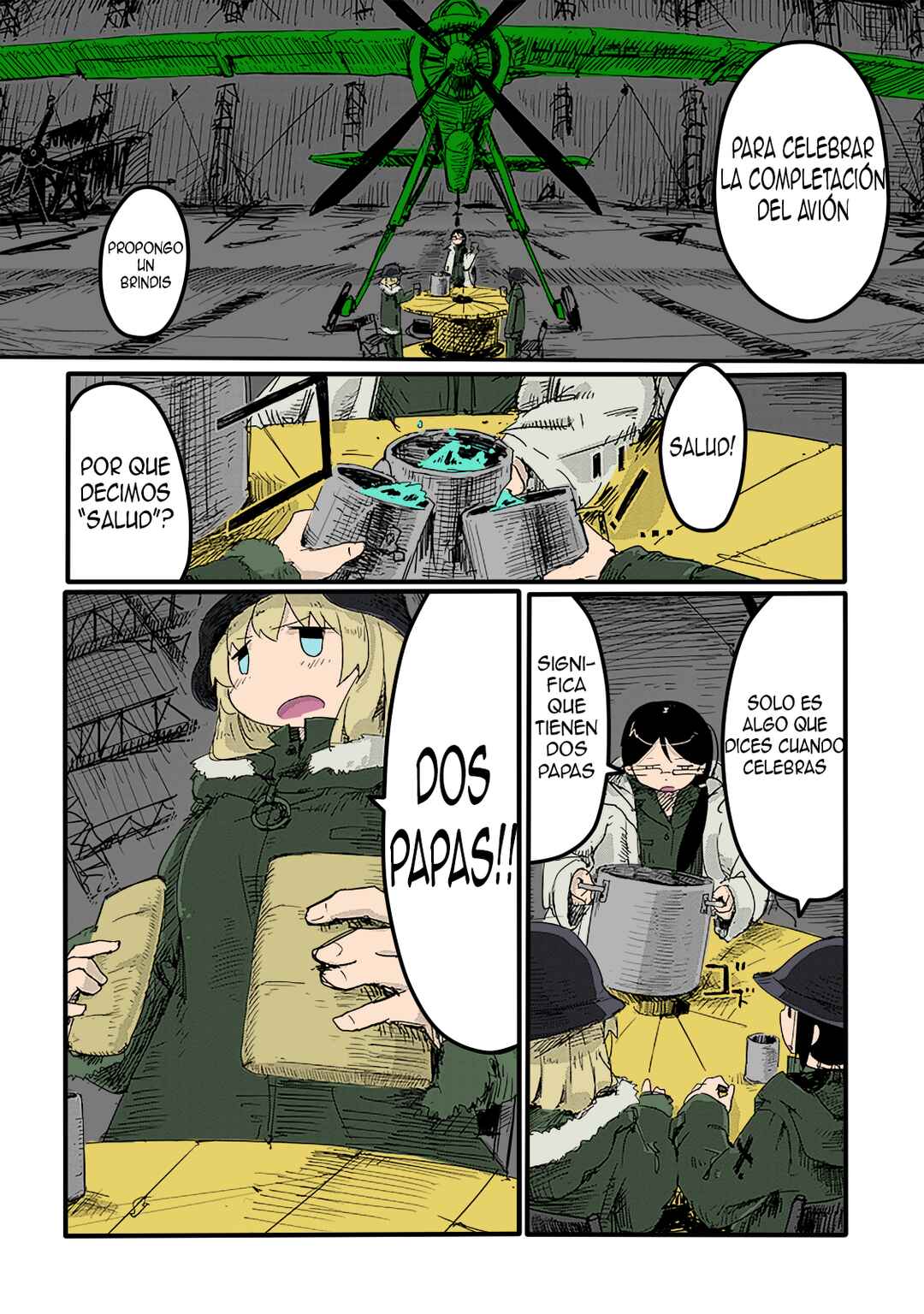 Shoujo Shuumatsu Ryokou (Fan Colored) Chapter 14 - Page 2