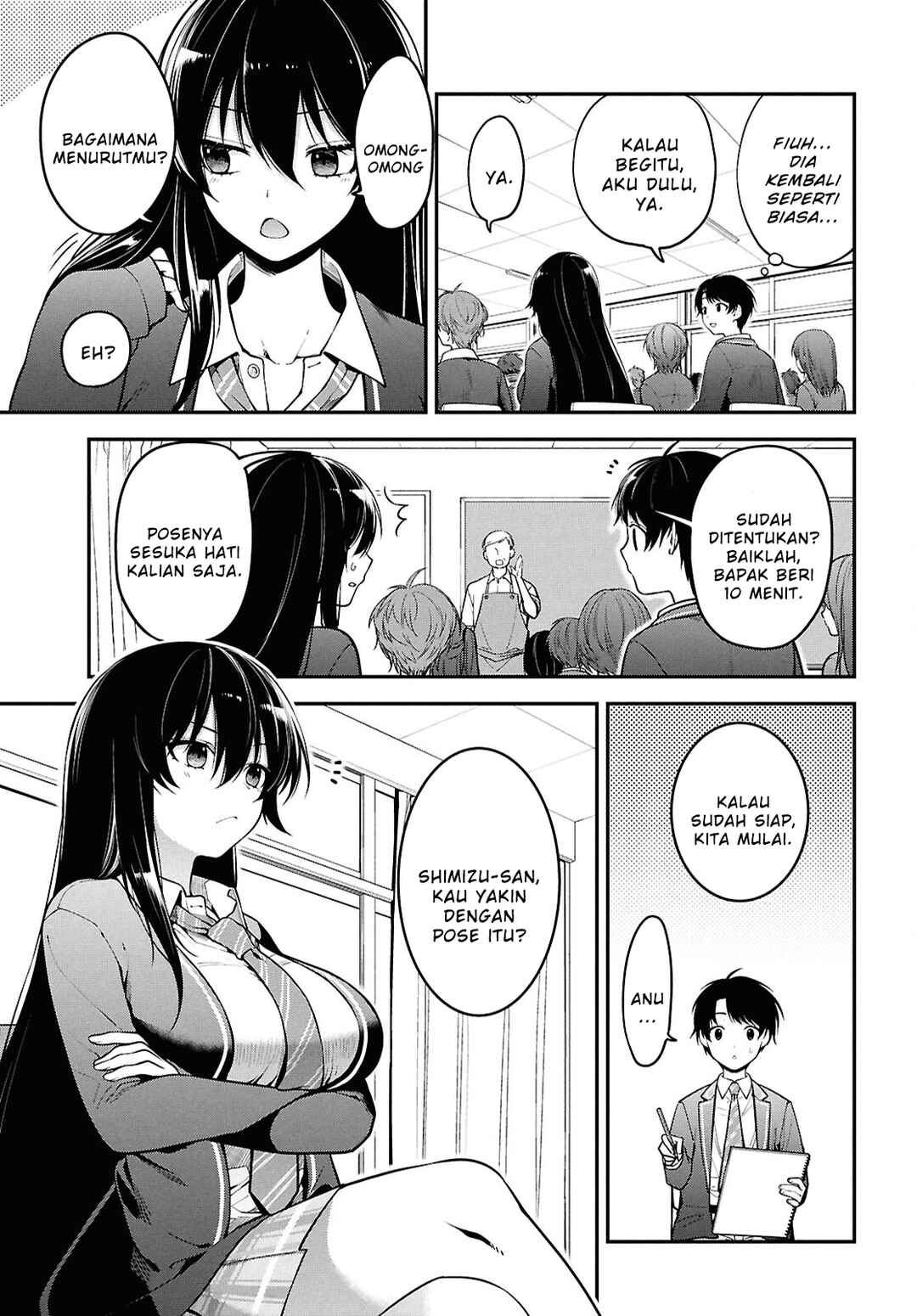 Tonari no Seki no Yankee Shimizu-san ga Kami wo Kuroku Sometekita Chapter 1 - Page 14