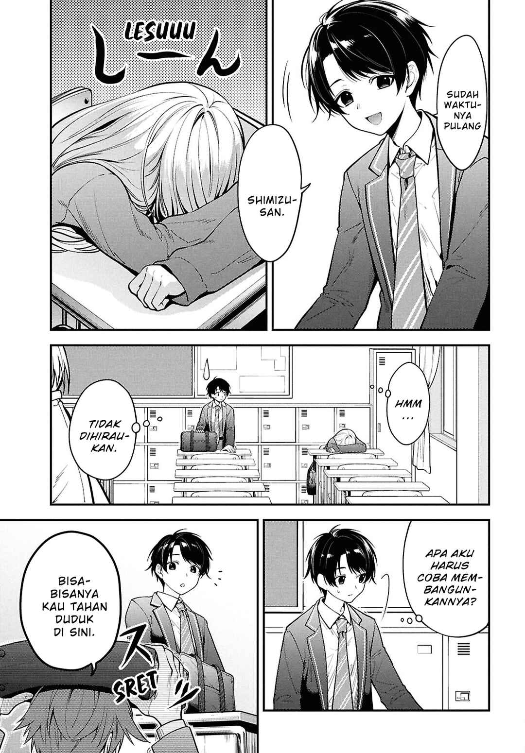 Tonari no Seki no Yankee Shimizu-san ga Kami wo Kuroku Sometekita Chapter 1 - Page 3