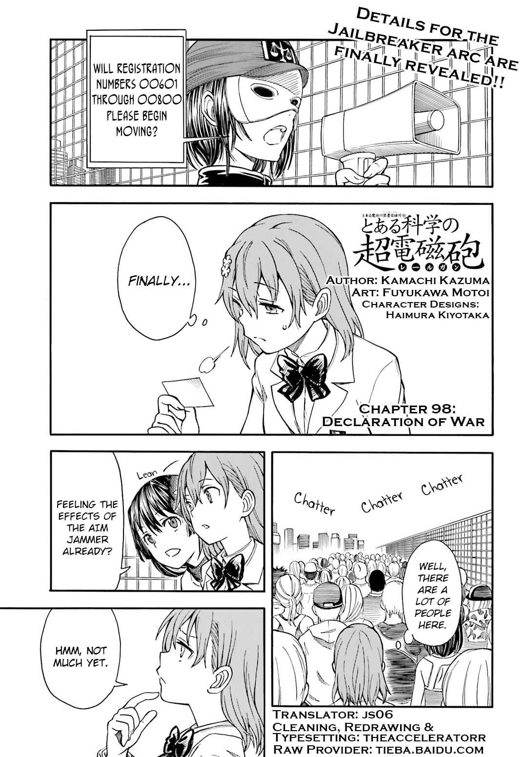 Toaru Majutsu no Index Gaiden: Toaru Kagaku no Railgun Chapter 98 - Page 1