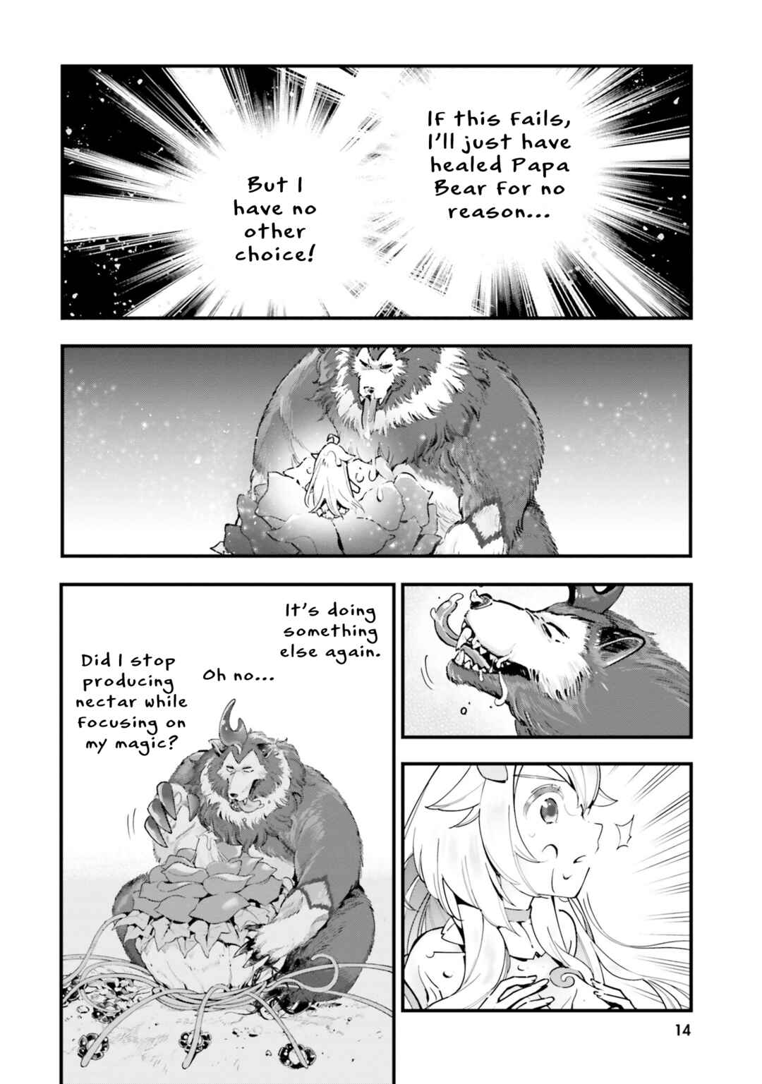 Shokubutsu Monster Musume Nikki: Seijo datta Watashi ga Uragirareta Hate ni Alraune ni Tensei Shite Shimatta node, kore kara wa Kougousei o Shinagara Shizuka ni Shokubutsu Life o Sugoshimasu Chapter 6 - Page 14