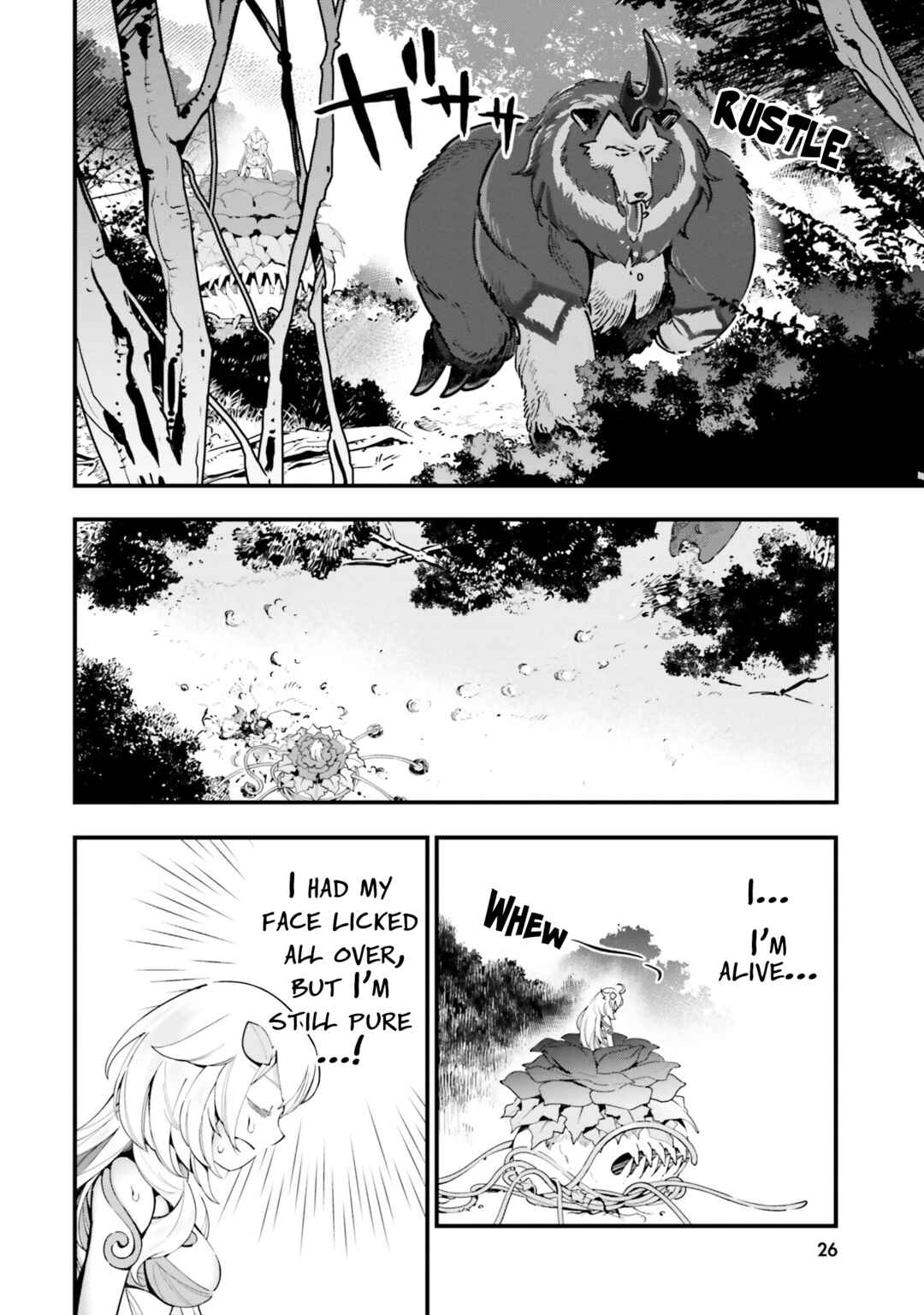 Shokubutsu Monster Musume Nikki: Seijo datta Watashi ga Uragirareta Hate ni Alraune ni Tensei Shite Shimatta node, kore kara wa Kougousei o Shinagara Shizuka ni Shokubutsu Life o Sugoshimasu Chapter 6 - Page 26