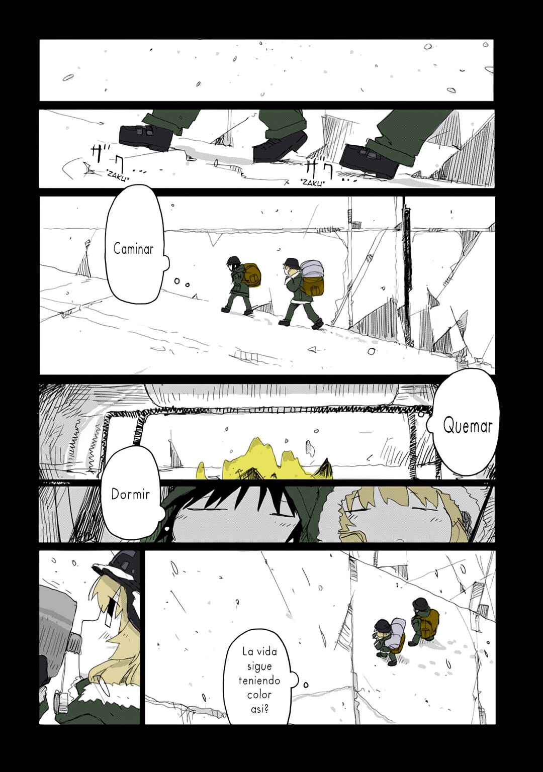 Shoujo Shuumatsu Ryokou (Fan Colored) Chapter 40 - Page 14