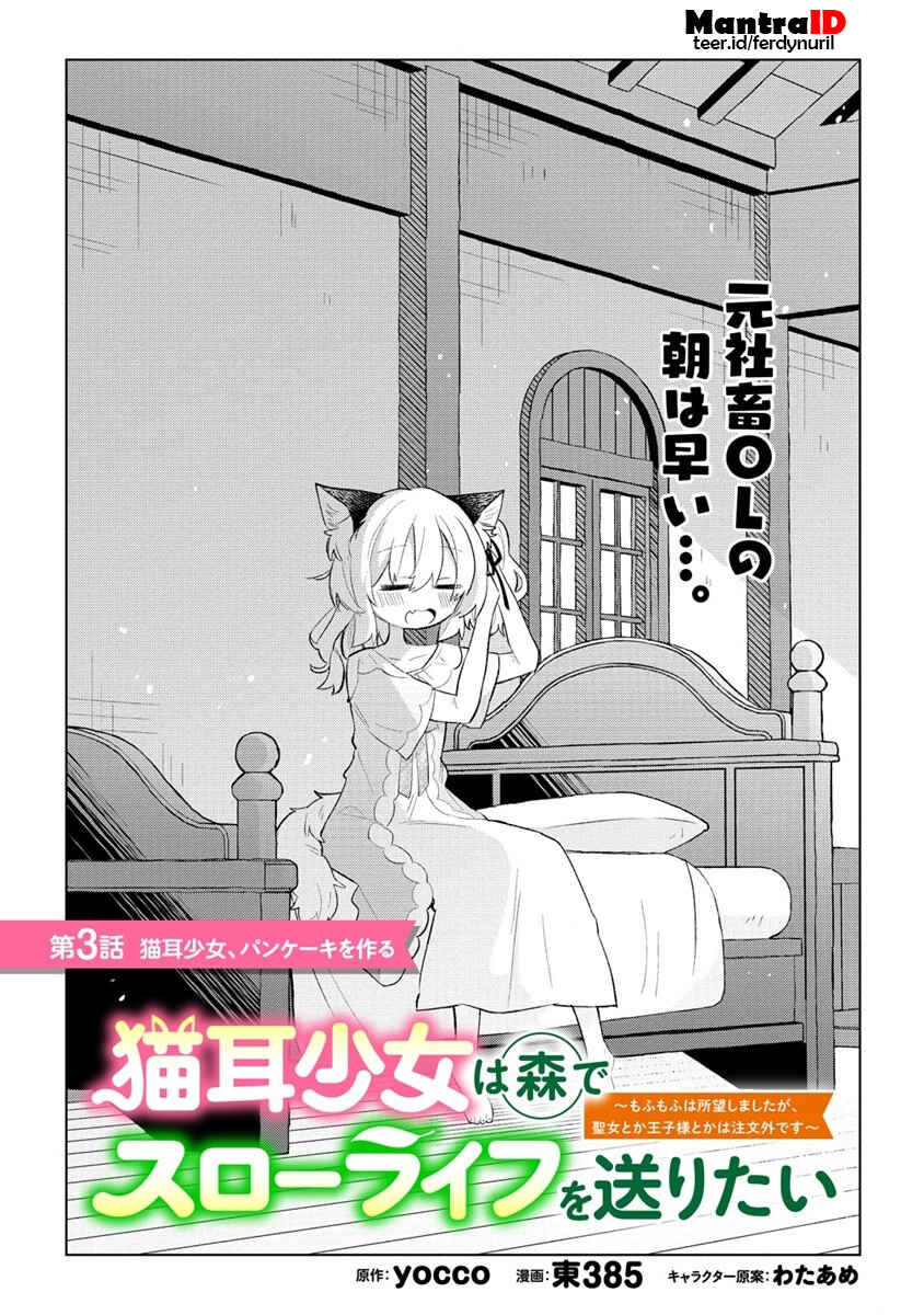 Nekomimi Shoujo wa Mori de Slow Life wo Okuritai ~Mofumofu wa Shomou Shimashita ga, Seijo to ka Ouji-sama to ka wa Chuumongai desu~ Chapter 3.1 - Page 1
