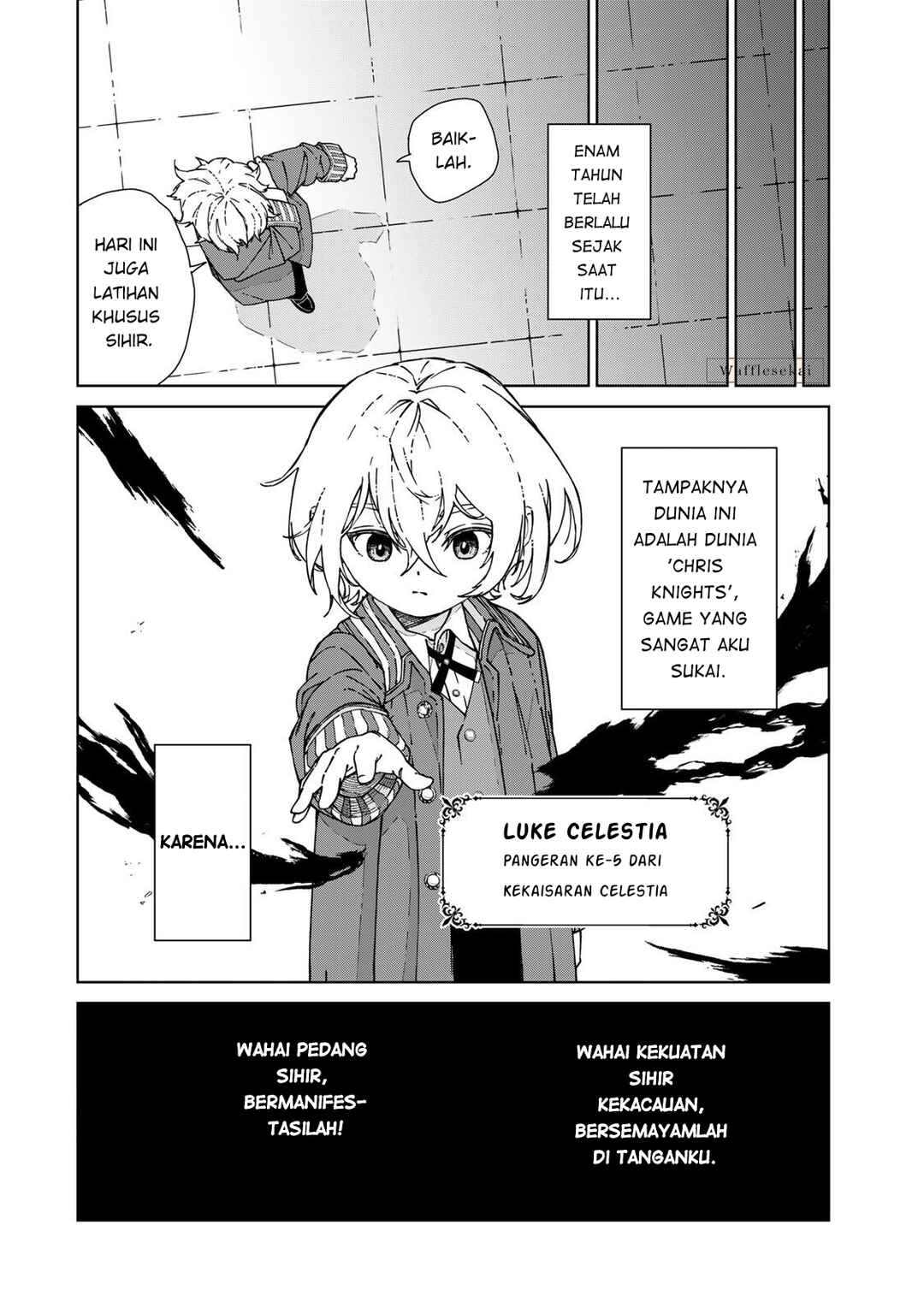 Game Kaishi Mae ni Shini Mob Akuyaku Ouji ni Tensei shita Ore Chapter 1 - Page 8