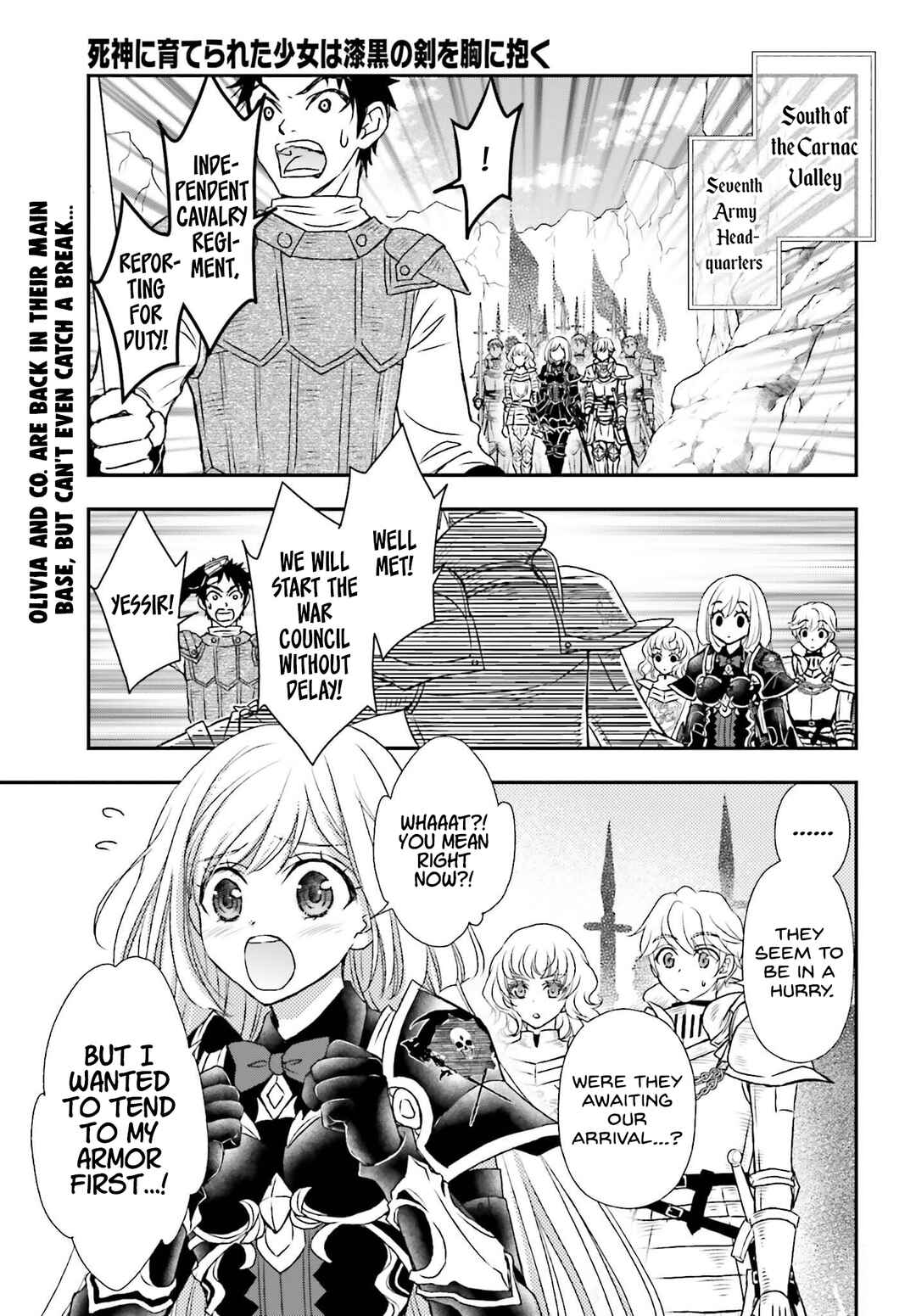 Shinigami ni Sodaterareta Shoujo wa Shikkoku no Tsurugi o Mune ni Idaku Chapter 36 - Page 1